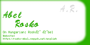 abel rosko business card